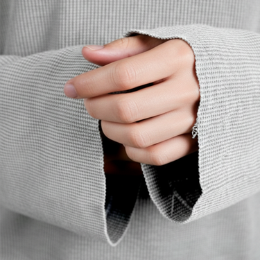 GREY WASHED WAFFLE - SWEATSHIRT