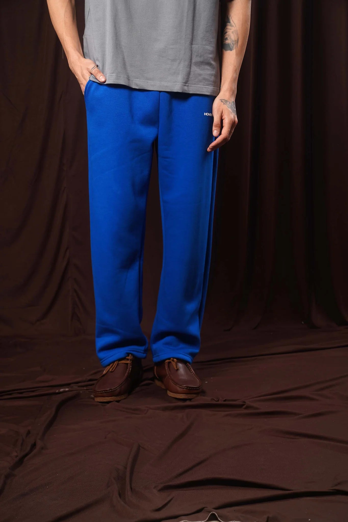 COBALT BLUE STRAIGHT LEG SWEATPANTS
