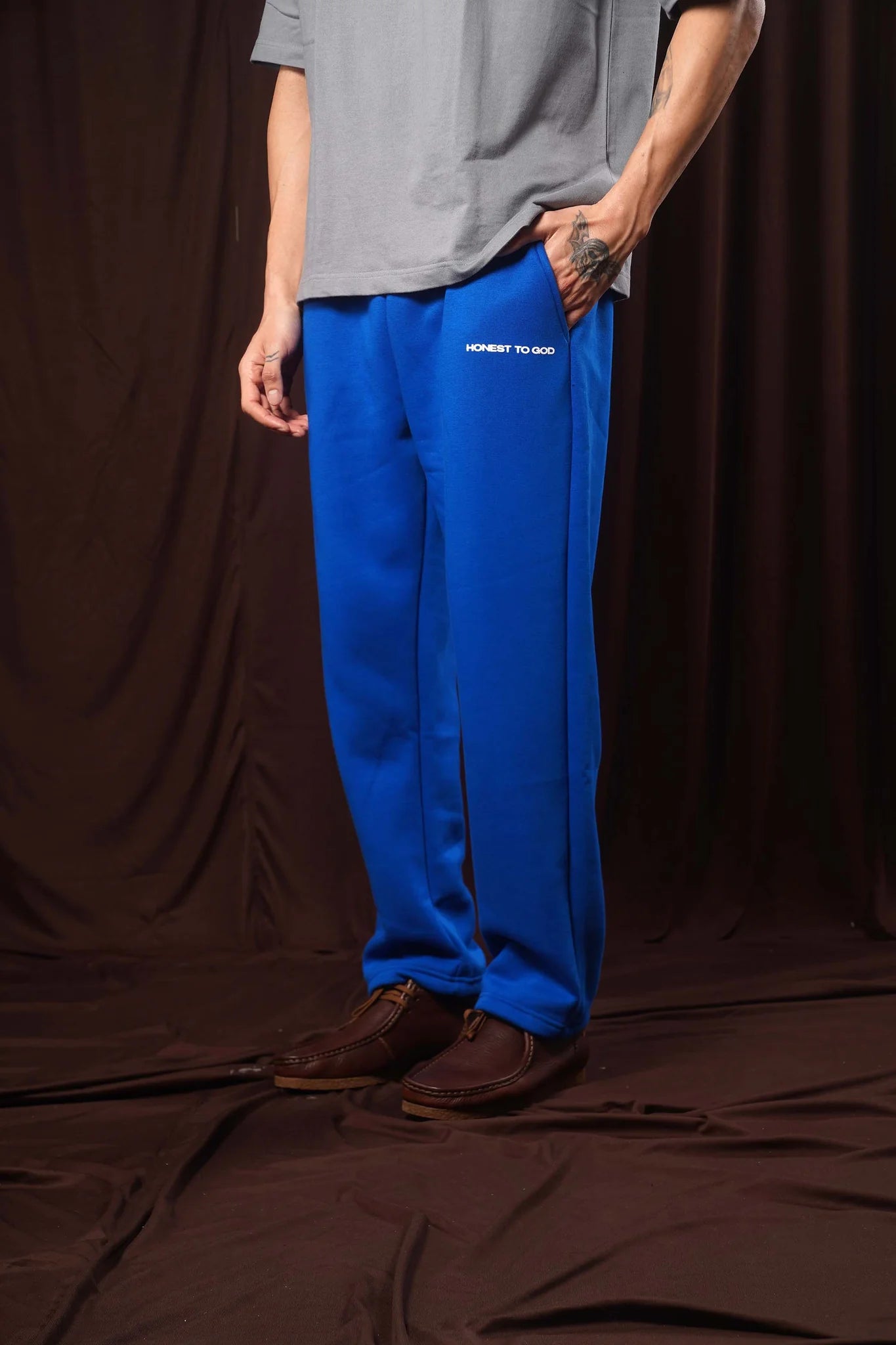 COBALT BLUE STRAIGHT LEG SWEATPANTS