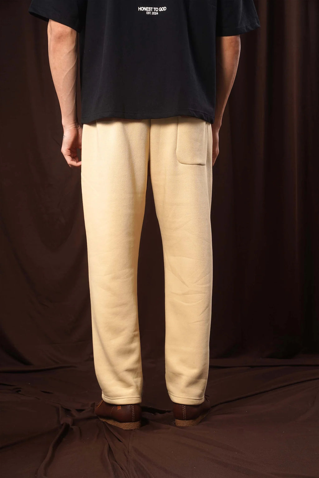 KHAKI CREAM STRAIGHT LEG SWEATPANTS