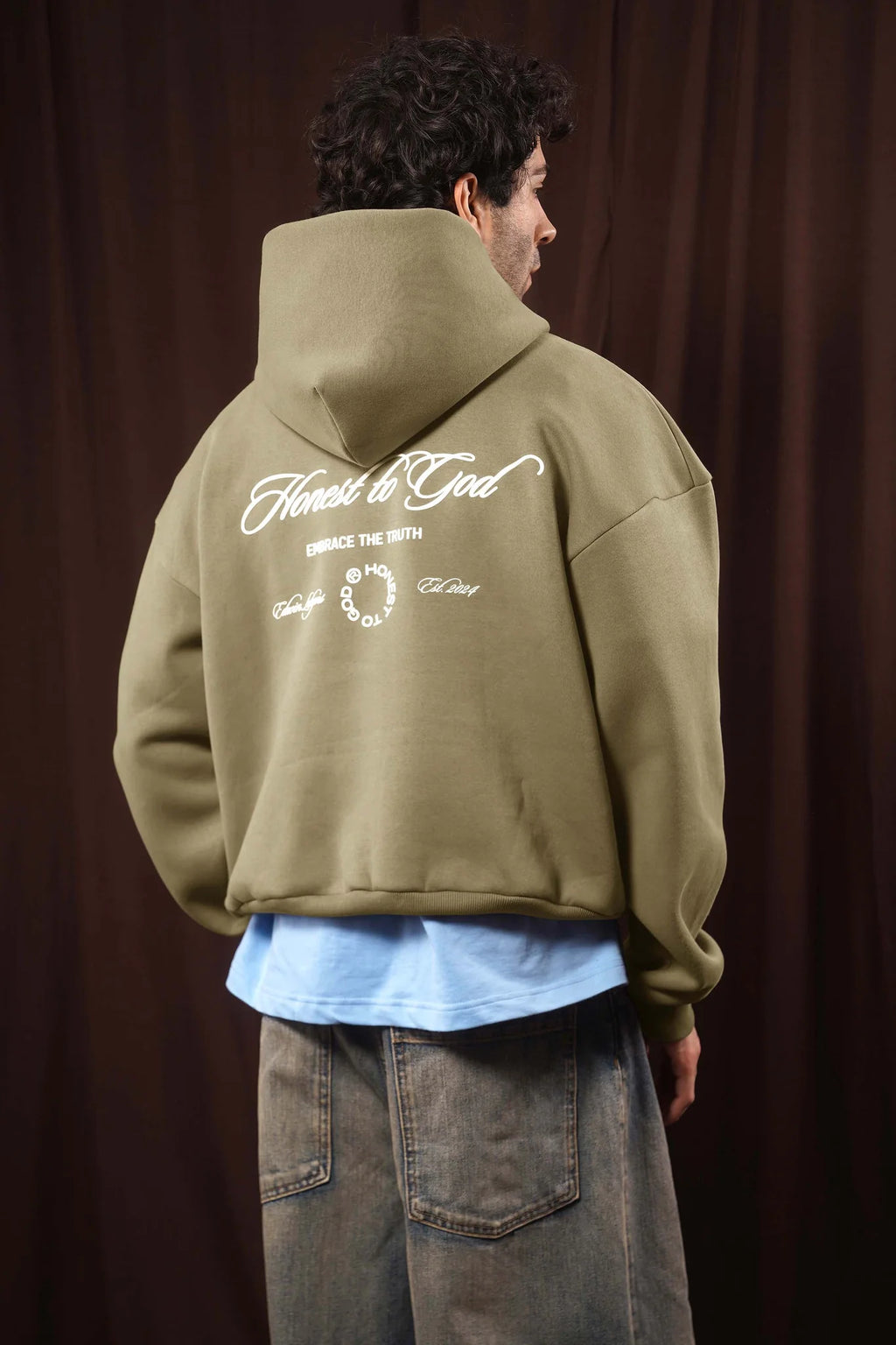 DARK TAN BOX FIT HOODIE