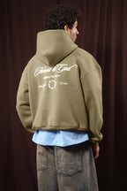 DARK TAN BOX FIT HOODIE