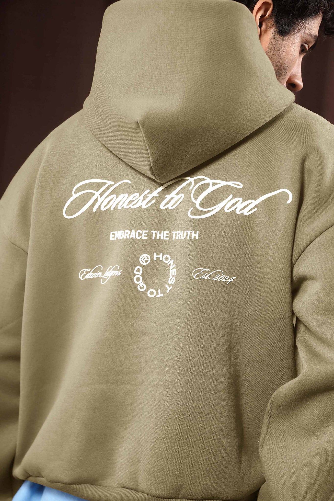 DARK TAN BOX FIT HOODIE