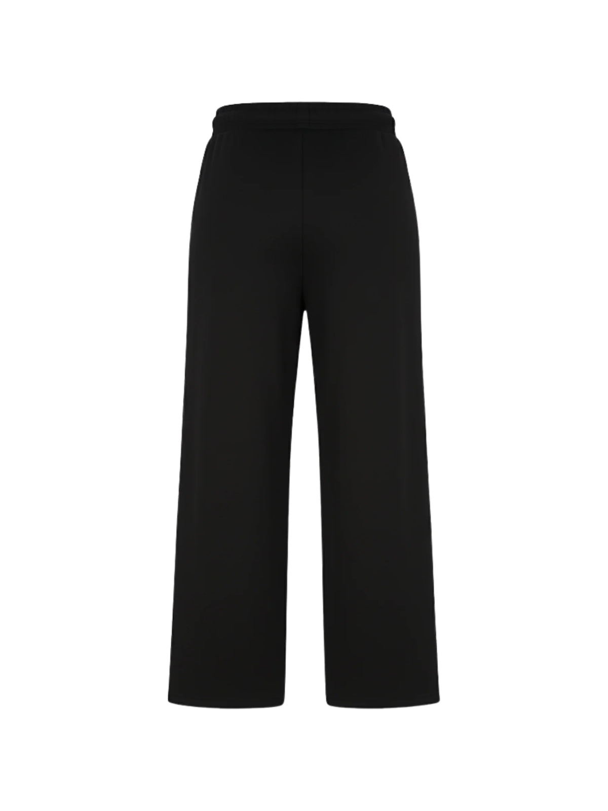 Black basic sweatpants with elastic waistband and relaxed straight-leg fit