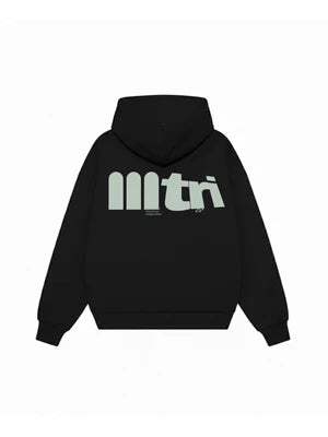 TREES AND PALMS ZIP-UP HOODIE - BLACK