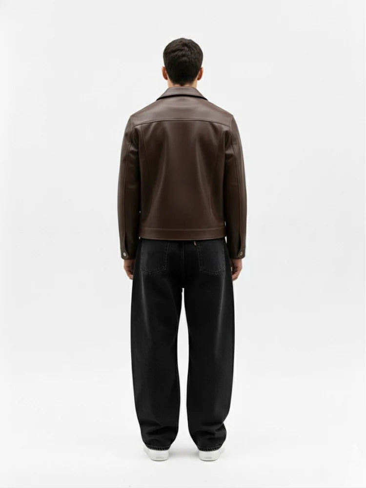 WALNUT LEATHER JACKET