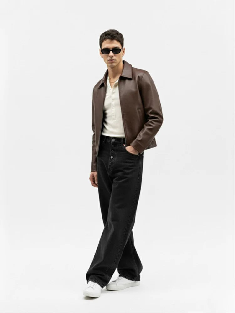 WALNUT LEATHER JACKET