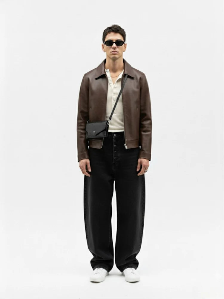 WALNUT LEATHER JACKET