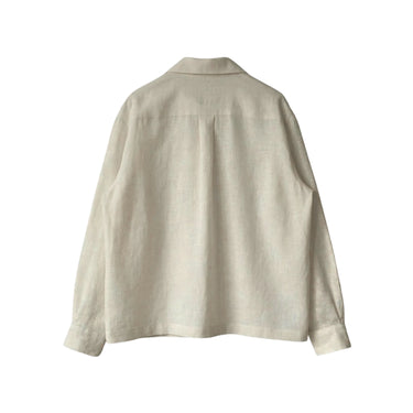 GRID EMBROIDERED LINEN SHIRT
