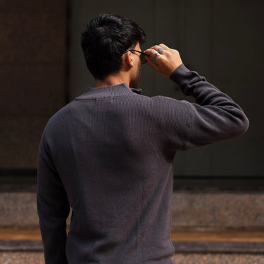 QUARTER ZIP - CHARCOAL