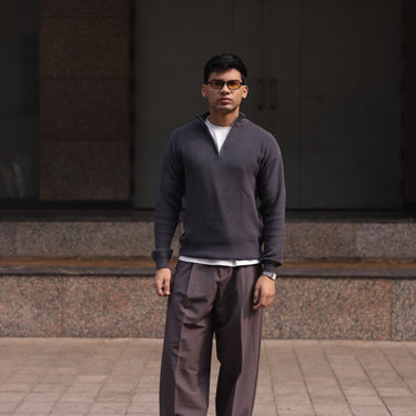 QUARTER ZIP - CHARCOAL