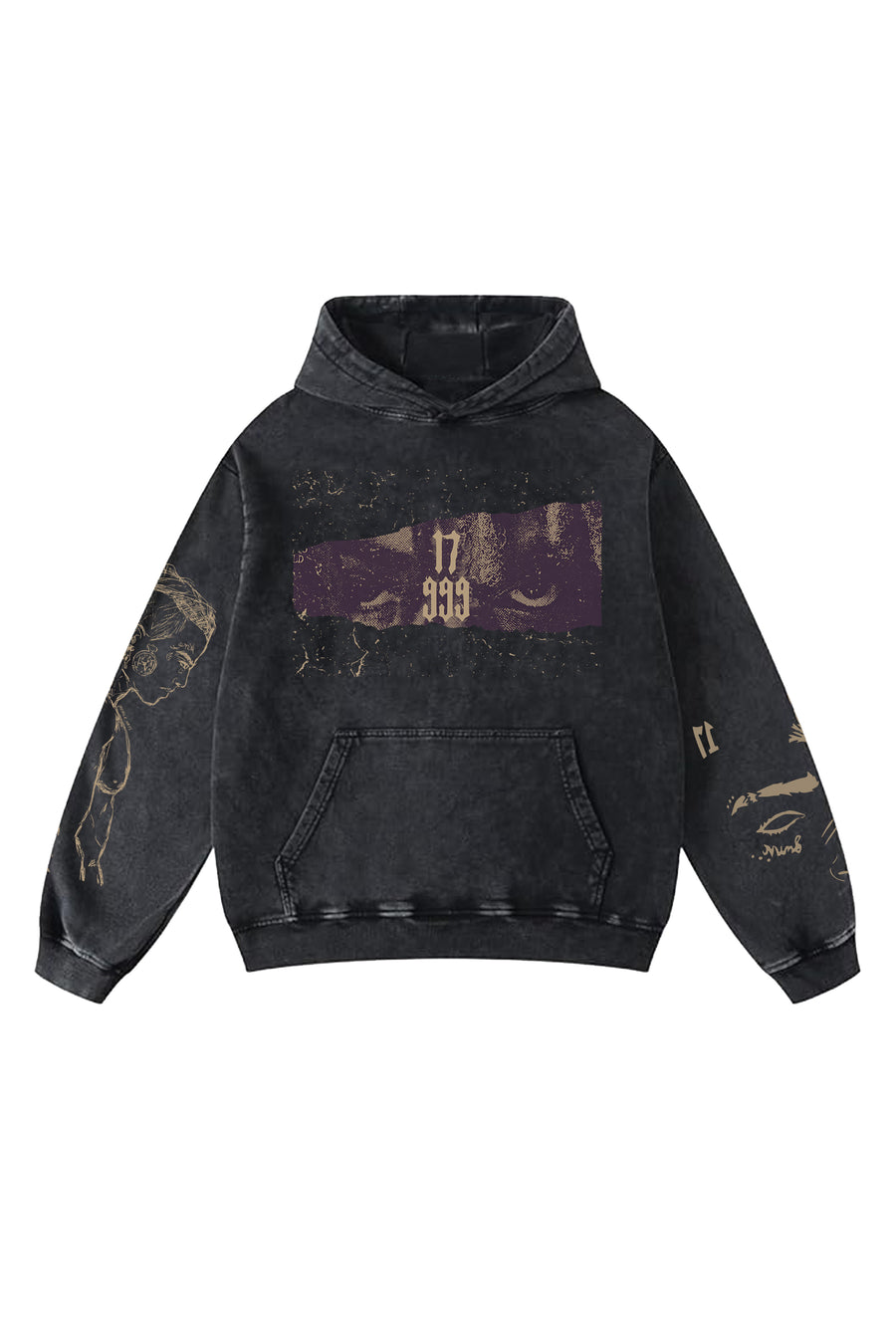 XXX TENTACION DESIGNED OVERSIZED HOODIE - VINTAGE