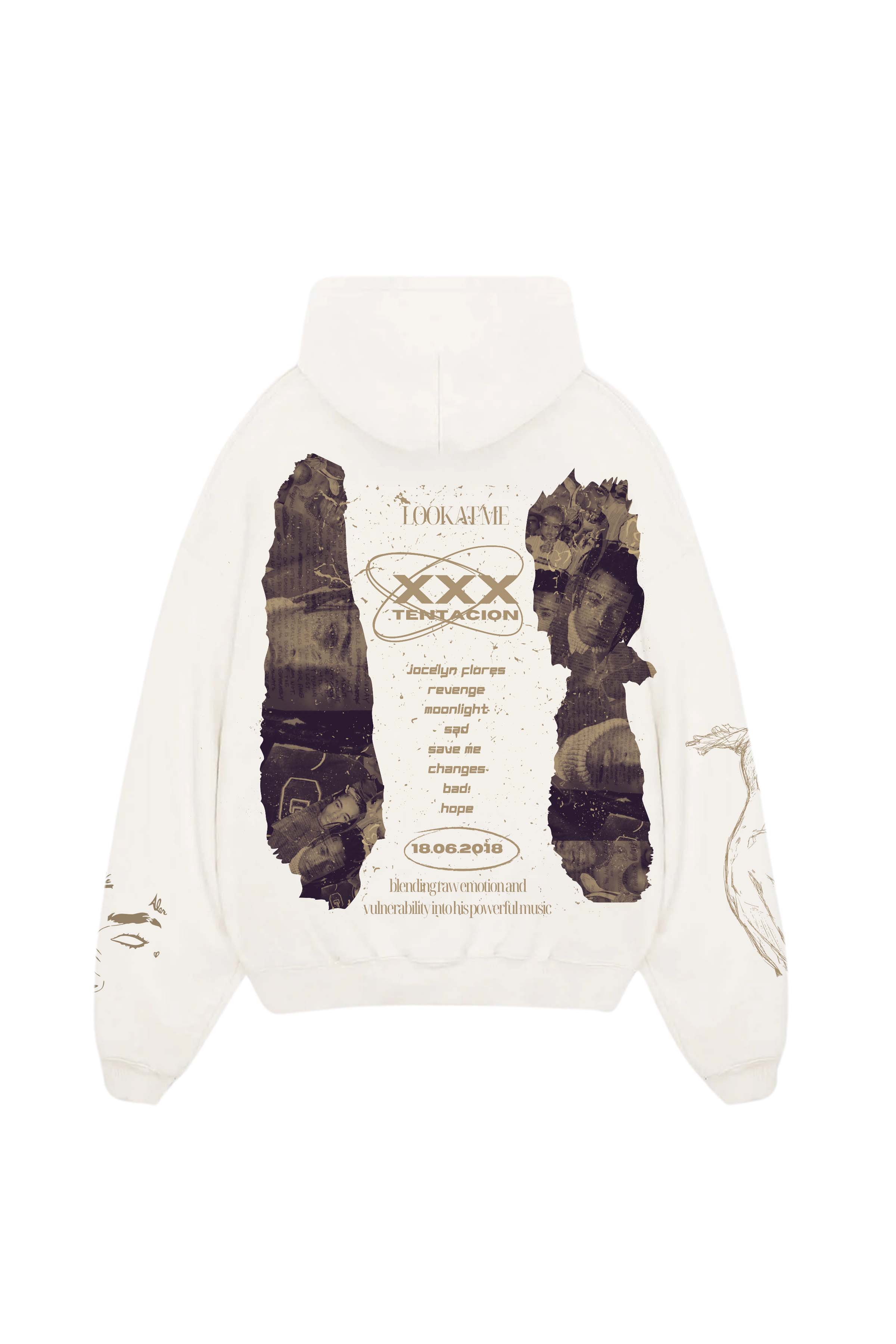 XXX TENTACION DESIGNED OVERSIZED HOODIE - WHITE