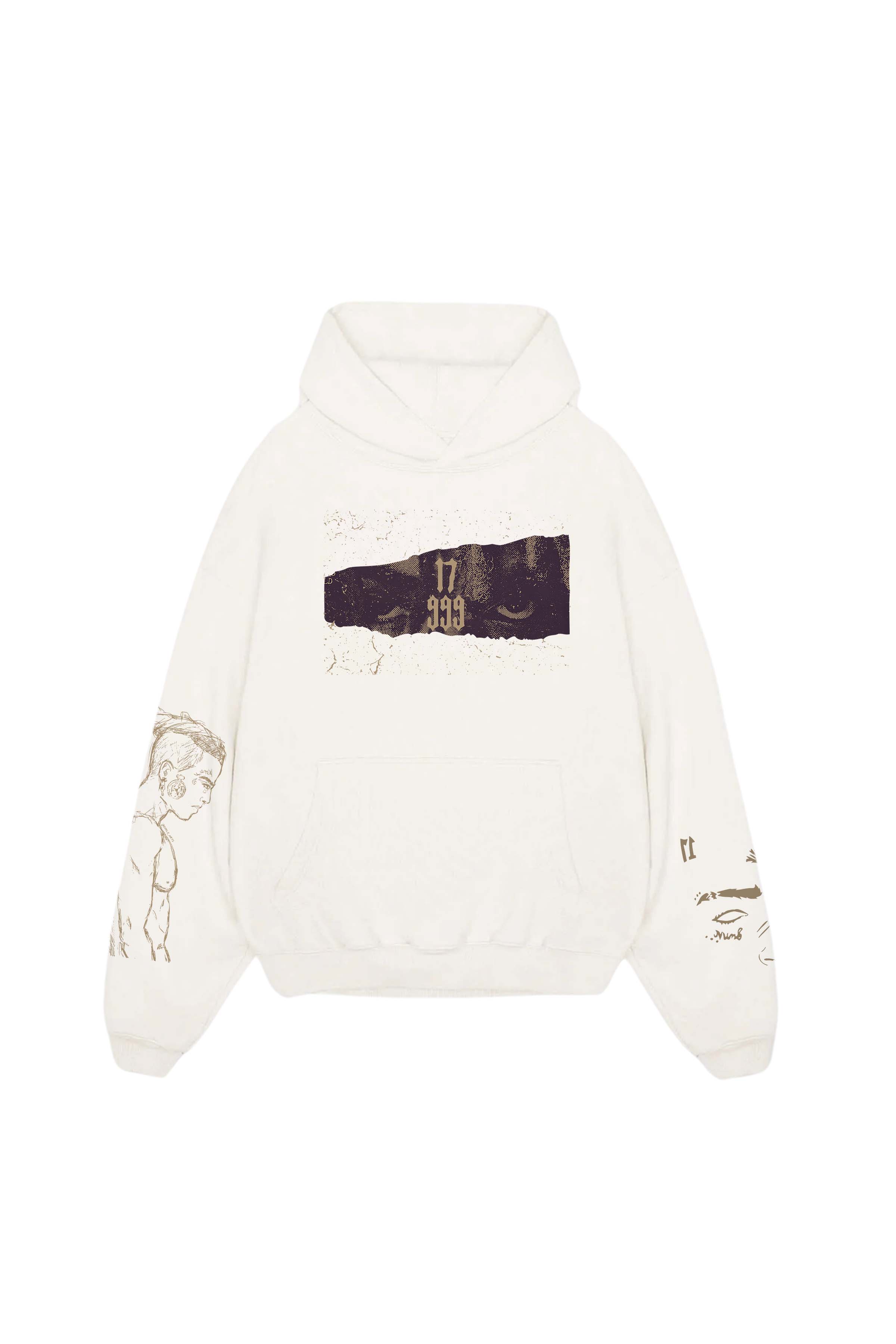 XXX TENTACION DESIGNED OVERSIZED HOODIE - WHITE