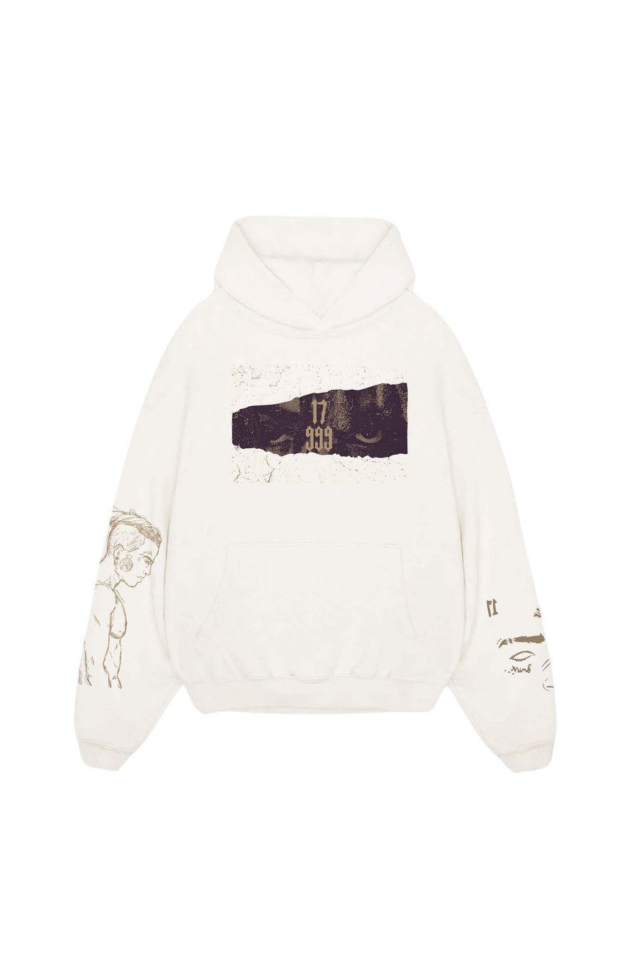 XXX TENTACION DESIGNED OVERSIZED HOODIE - WHITE