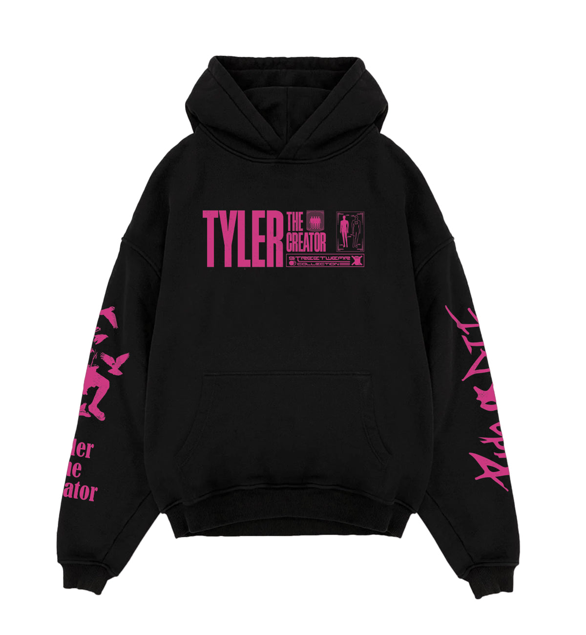 TYLER THE CREATOR DESIGNED OVERSIZED HOODIE - BLACK