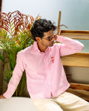 ROSE PINK SEERSUCKER STRIPPED SHIRT MIDVEY