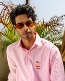 ROSE PINK SEERSUCKER STRIPPED SHIRT MIDVEY