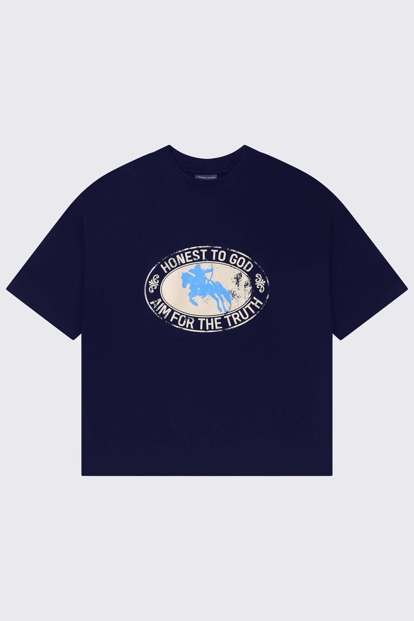 AIM NAVY BLUE BOX FIT TEE