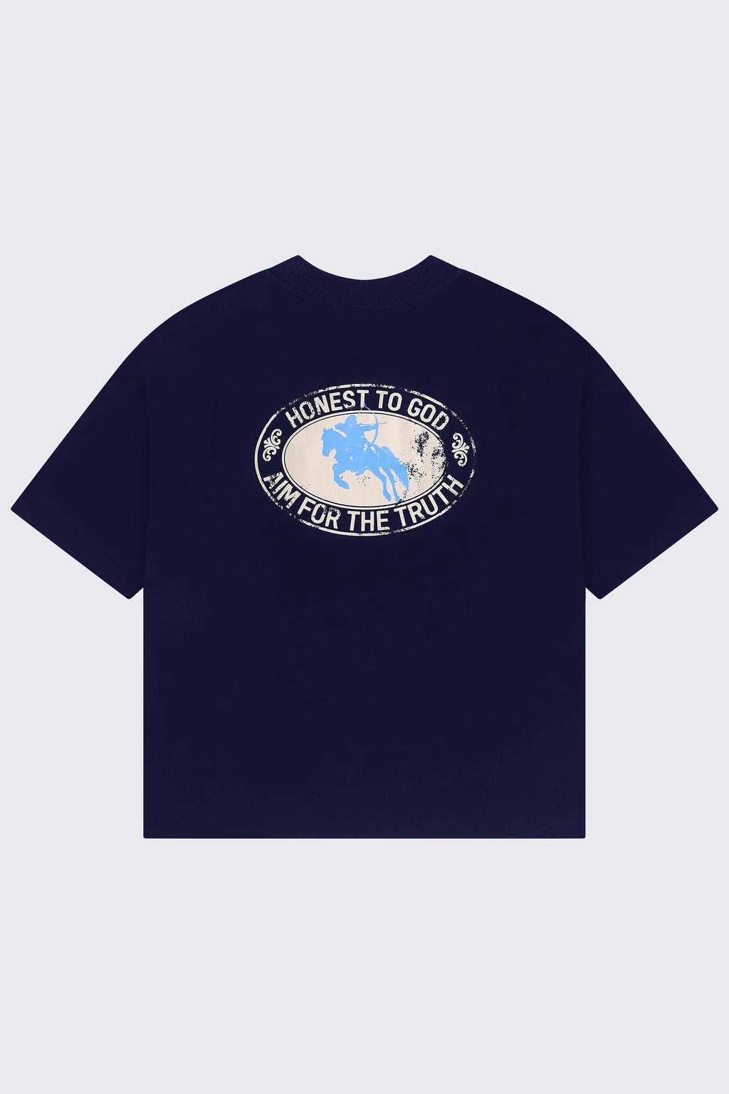 AIM NAVY BLUE BOX FIT TEE