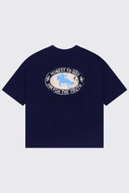AIM NAVY BLUE BOX FIT TEE