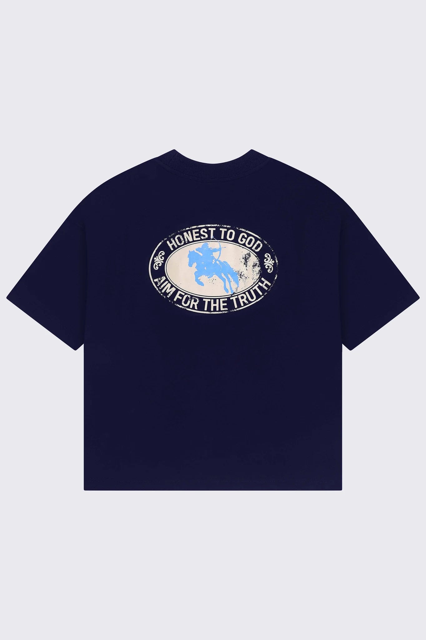 AIM NAVY BLUE BOX FIT TEE
