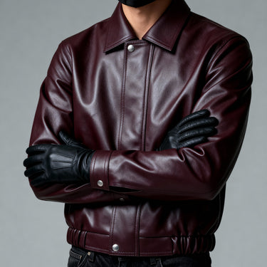 VINTAGE MOCHA LEATHER - BOMBER JACKET