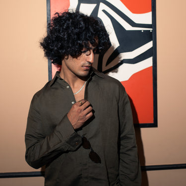 OLIVE SNAP BUTTON SHACKET SHIRT