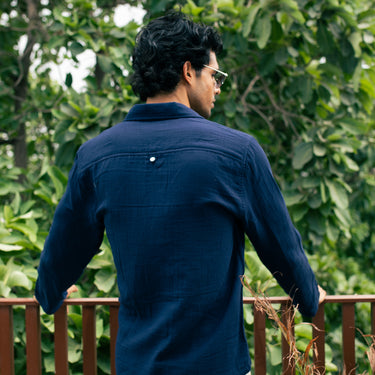 RIVIERA NAVY DOUBLE CLOTH SHIRT