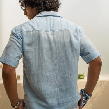 CLOUD POWDER BLUE DOUBLE CLOTH SHIRT
