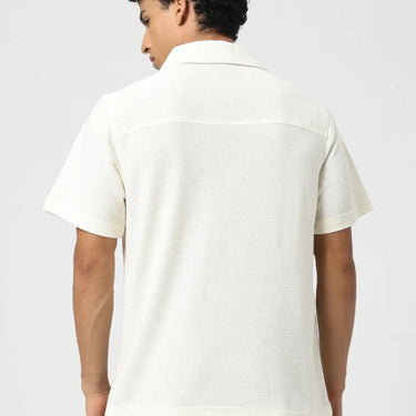IVORY TEXTURED BOWLING SHIRT
