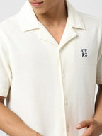 IVORY TEXTURED BOWLING SHIRT