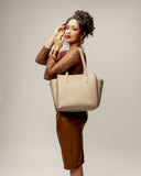 ALMOND CREME CREST TOTE BAGS FOR 16" LAPTOPS STROKES GALLERY