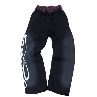 BLACK BOXER TRACK PANTS