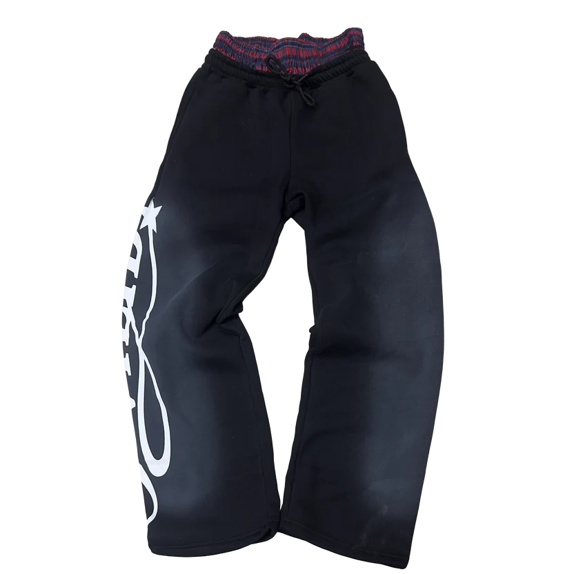 BLACK BOXER TRACK PANTS