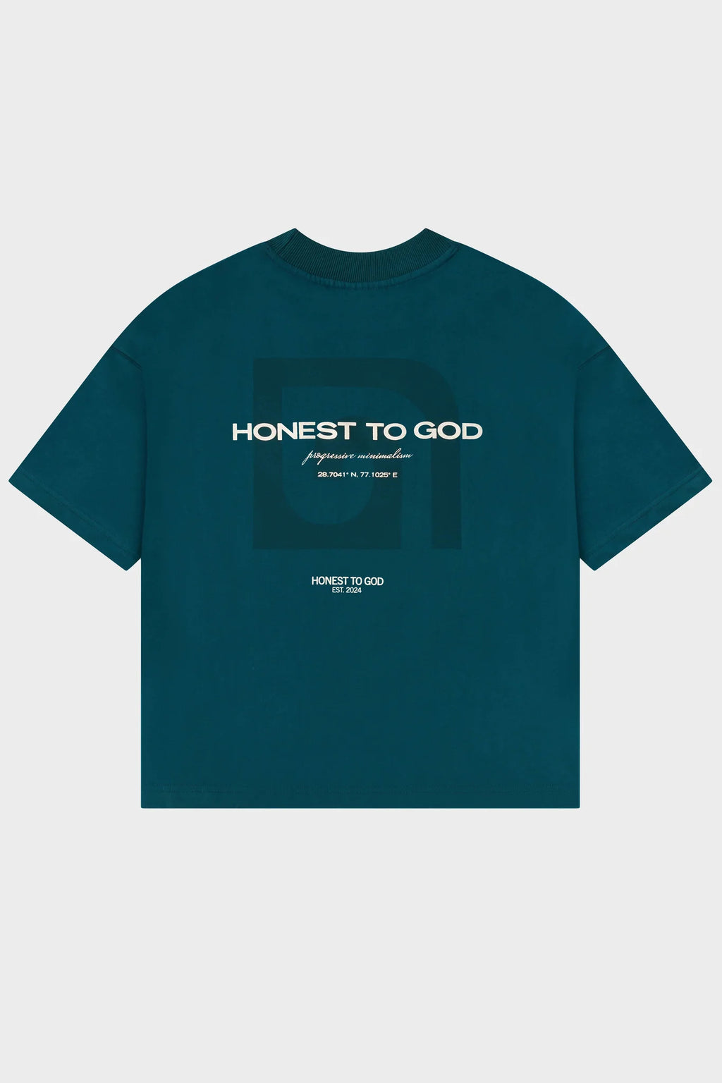MIDNIGHT GREEN BOX FIT TEE