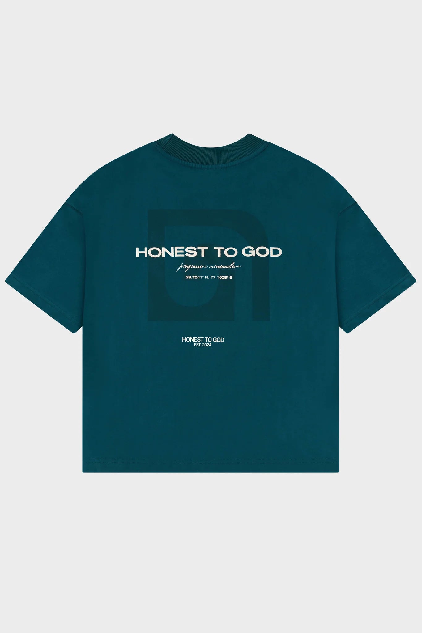 MIDNIGHT GREEN BOX FIT TEE