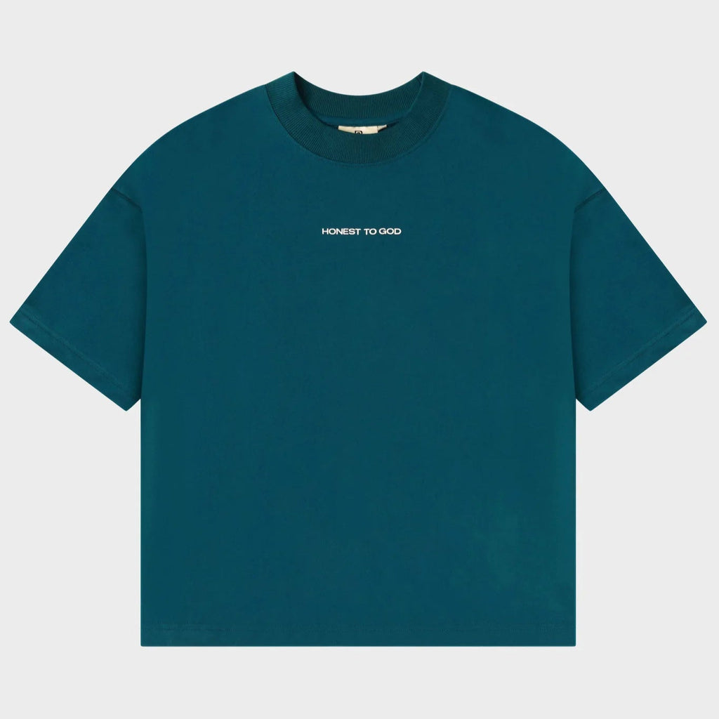 MIDNIGHT GREEN BOX FIT TEE