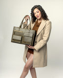 OLIVE OPULENCE MAISON ELAN TOTE BAGS FOR 16" LAPTOPS STROKES GALLERY