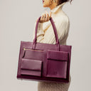 BURGUNDY BELLE MAISON ELAN TOTE BAGS FOR 16" LAPTOPS STROKES GALLERY