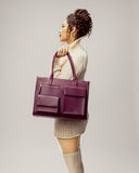 BURGUNDY BELLE MAISON ELAN TOTE BAGS FOR 16" LAPTOPS STROKES GALLERY