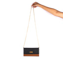 CHARCOAL CARAMEL CLUTCH WALLET CUM SLING STROKES GALLERY