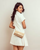 LATTE LUXE CLUTCH WALLET CUM SLING STROKES GALLERY