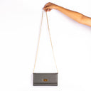 SLATE GREY CLUTCH WALLET CUM SLING STROKES GALLERY