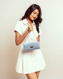 MANOR BLUE CLUTCH WALLET CUM SLING STROKES GALLERY