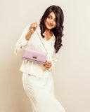 SOFT LILAC CLUTCH WALLET CUM SLING STROKES GALLERY