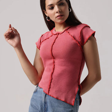 BLUSH REVERSIBLE EXPOSED STITCH TOP