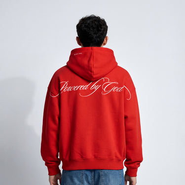 POWERED BY GOD HOODIE - RED