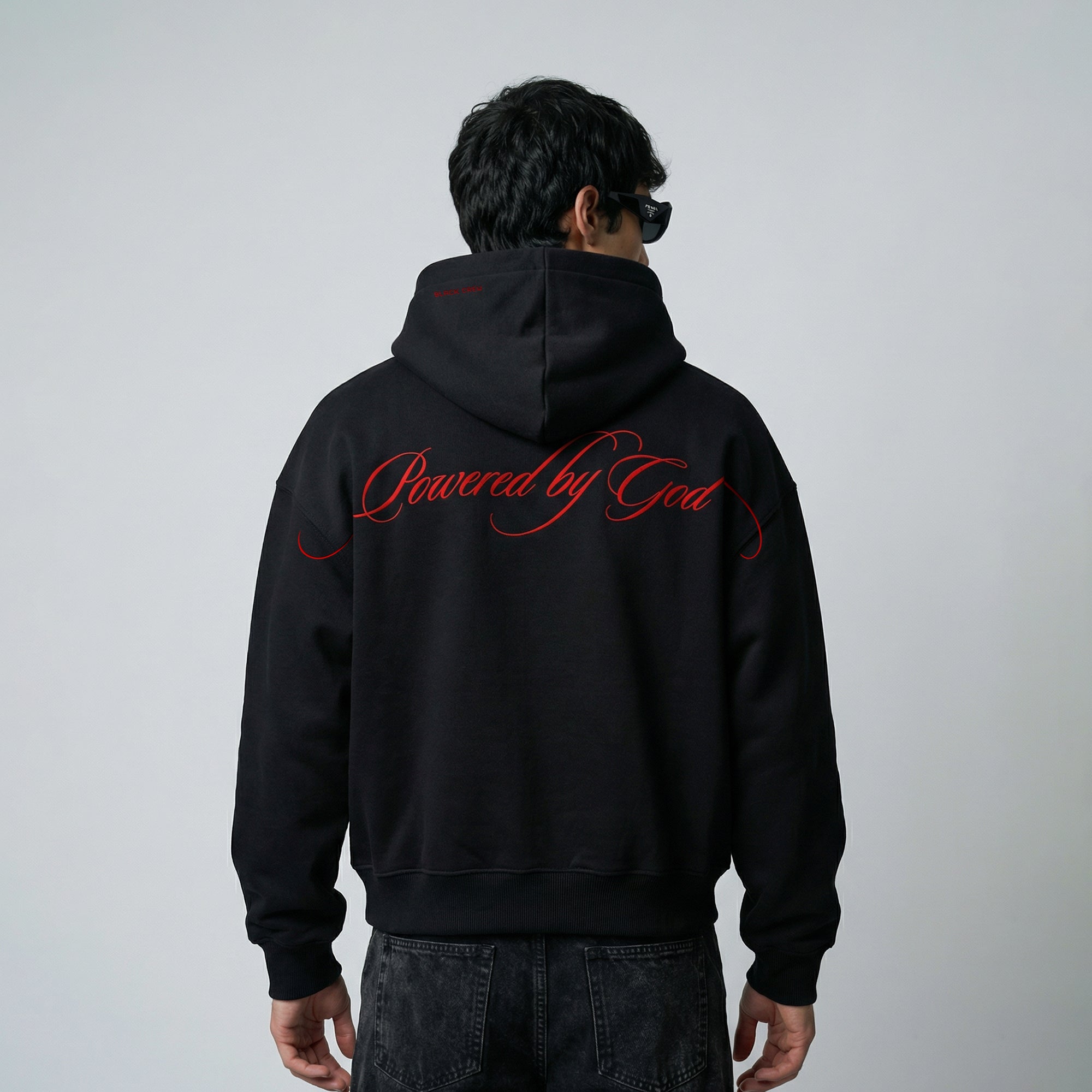 POWERED BY GOD HOODIE - BLACK