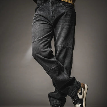 LOOSE FIT JEANS WITH KNEE PANEL DETAIL